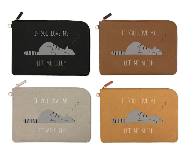 TabletClutch [Cat - If You Love Me Let Me Sleep] - Papery.Art