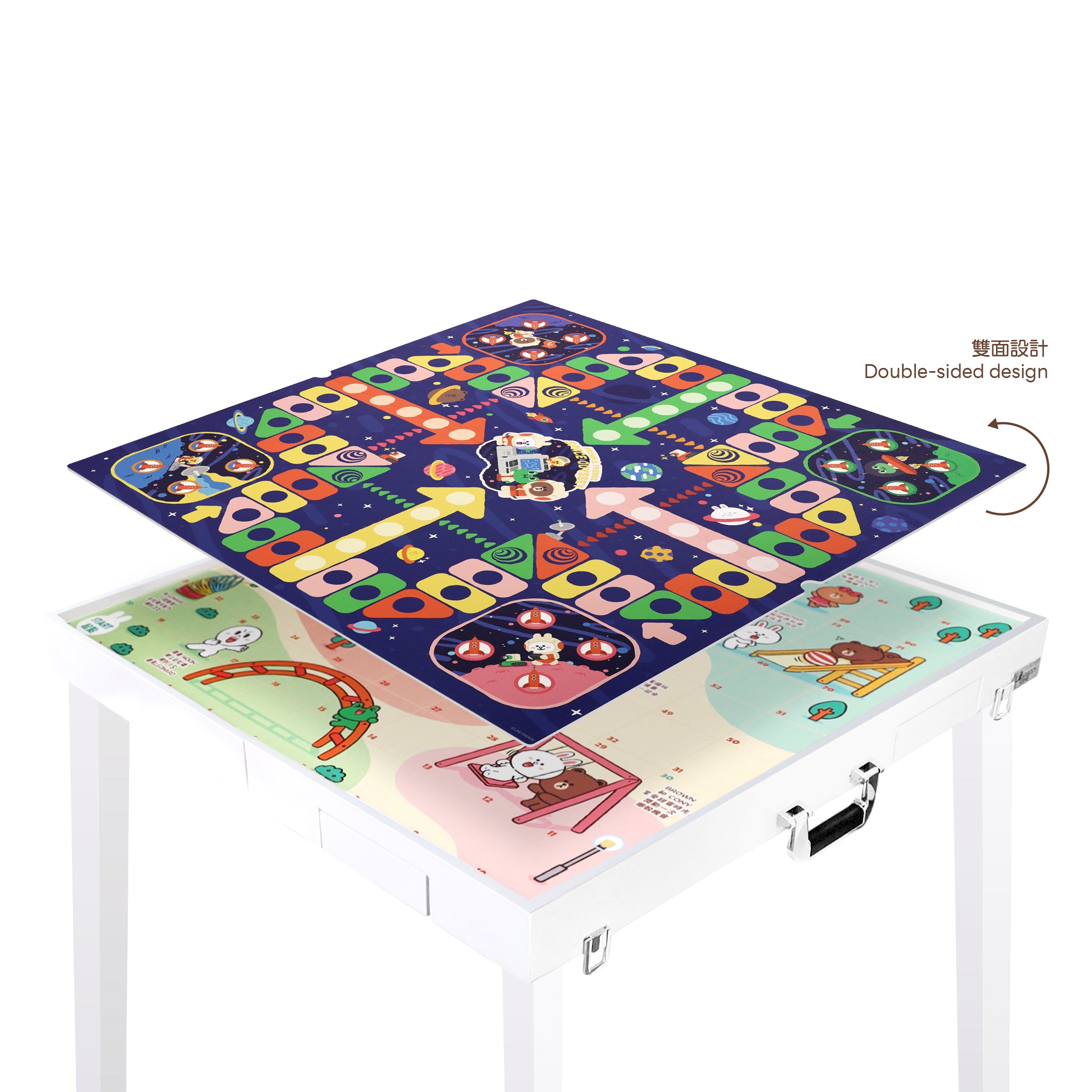 LINE FRIENDS Ultimate Game Table   Multi Game Table (3 Classic Board Games + Mahjong Game Mat)