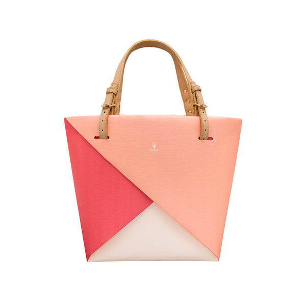 Ori Tote [Colour Block | Pinky Red] - Papery.Art