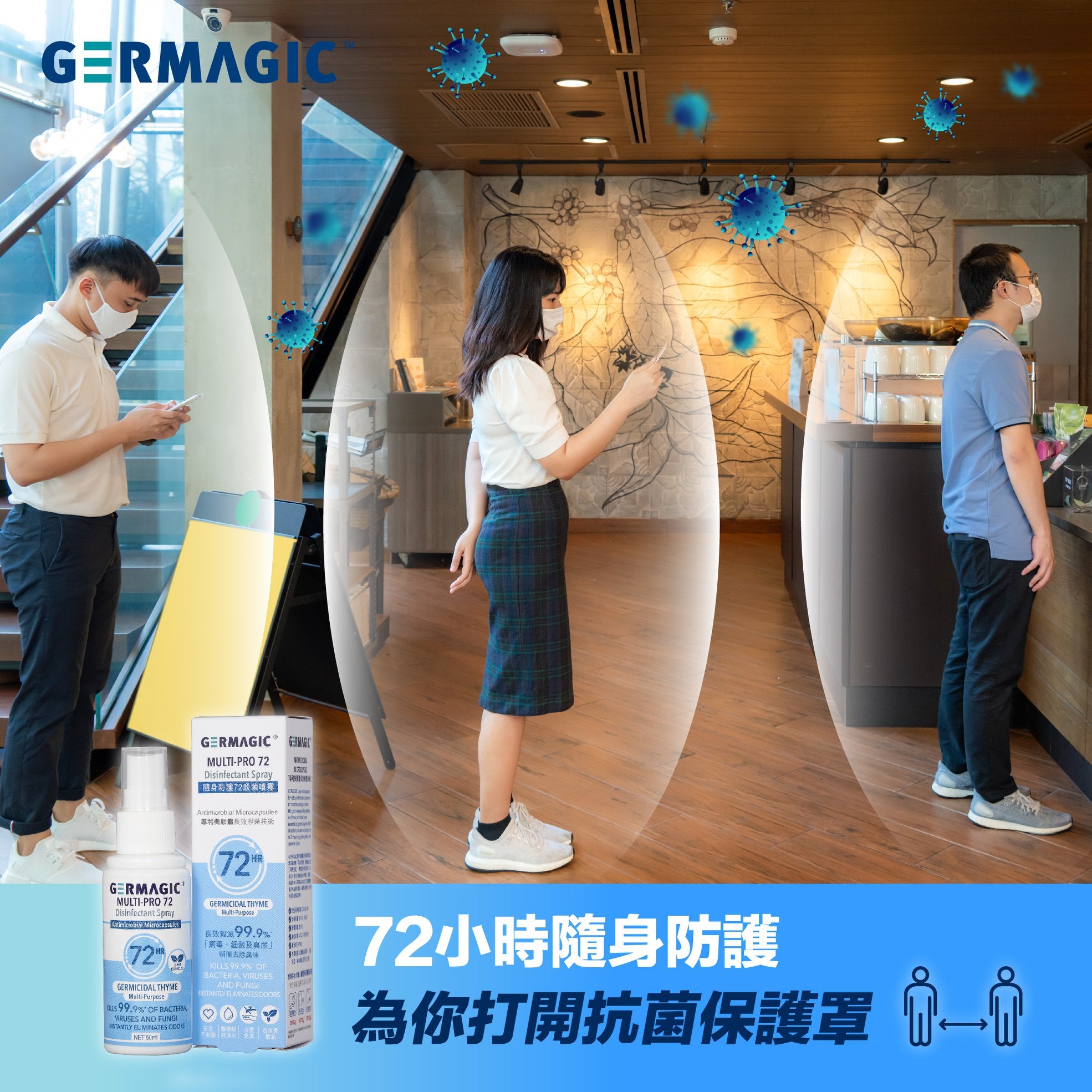 GERMAGIC Multi-Pro 72 Disinfectant Spray (200ml) - Papery.Art